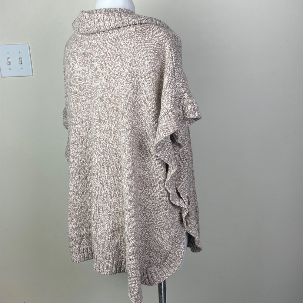Woman Within Button Side Poncho Tan - Picture 5 of 10